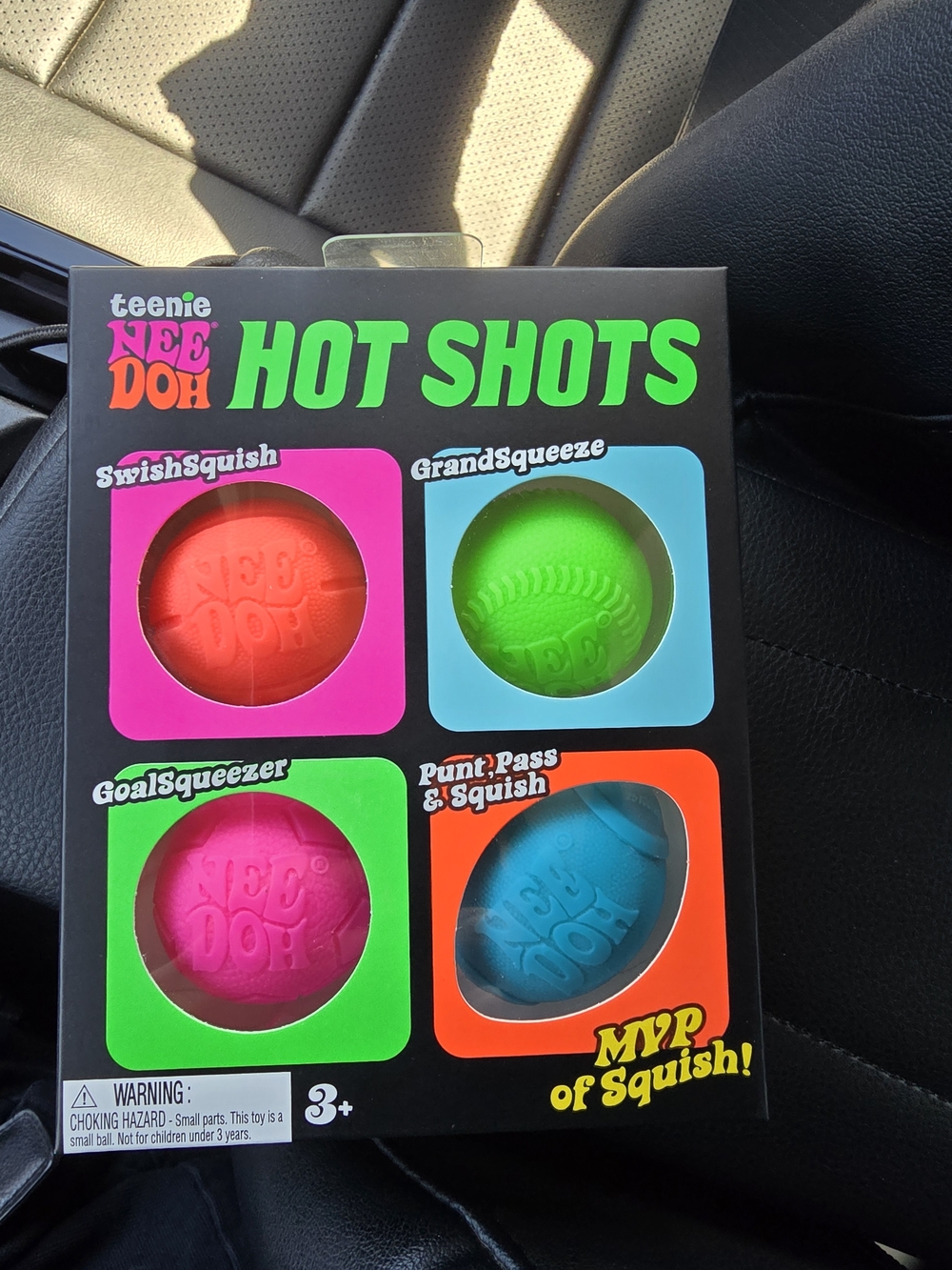 Teenie Nee Doh Hot Shots Squish Toy Set - Neon Pink, Green, Red, Blue